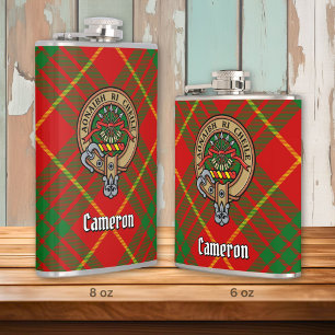 Klan Cameron Vapensköld över Tartan Fickplunta