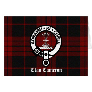 Klan Cameron Vapensköld & Tartan Hälsningskort