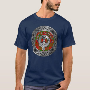 Klan Cameron Vapensköld & Tartan Knot T-Shirt