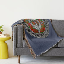 Klan Cameron Vapensköld & Tartan Knot Throw Blanke