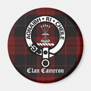 Klan Cameron Vapensköld & Tartan Magnet