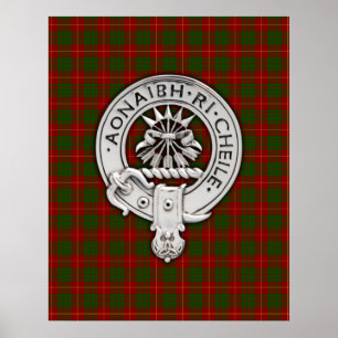 Klan Cameron Vapensköld & Tartan Poster