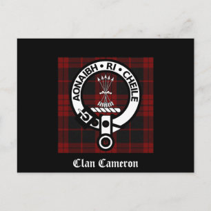 Klan Cameron Vapensköld & Tartan Vykort