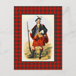 Klan Cameron Vintage Illustration Tartan Ram Vykort