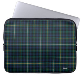 Klan Campbell of Argyll Tartan Blue Play Monogram Laptop Sleeve