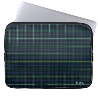 Klan Campbell of Argyll Tartan Blue Play Monogram Laptop Sleeve