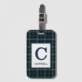 Klan Campbell of Argyll Tartan Monogrammed Bagagebricka