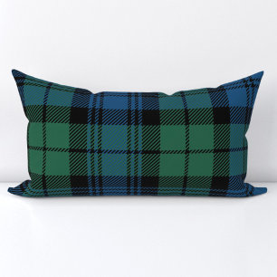 Klan Campbell Play Tartan Grönt Blue Black Check Lumbarkudde
