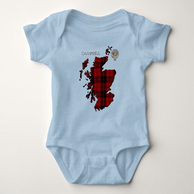 Klan Campbell Vapensköld & Armaddie Tartan Karta T Shirt (Framsida)