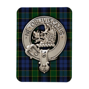 Klan Campbell Vapensköld & Breadalbane Tartan Magnet