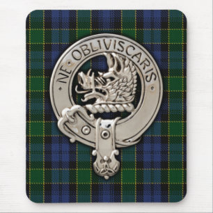 Klan Campbell Vapensköld & Breadalbane Tartan Musmatta