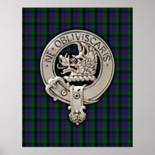 Klan Campbell Vapensköld & Cawdor Tartan Poster