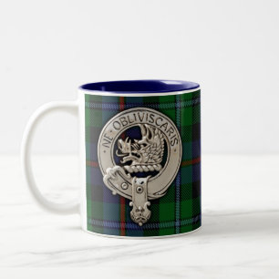 Klan Campbell Vapensköld & Cawdor Tartan Två-Tonad Mugg