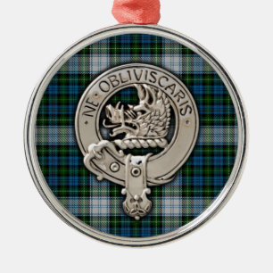 Klan Campbell Vapensköld & Dress Tartan Julgransprydnad Metall