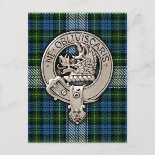 Klan Campbell Vapensköld & Dress Tartan Vykort