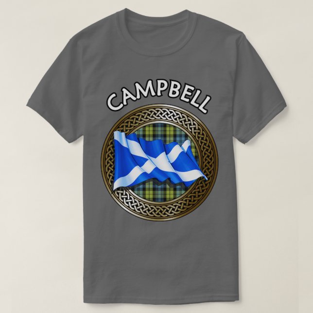 Klan Campbell Vapensköld Tartan Knot T Shirt (Design framsida)