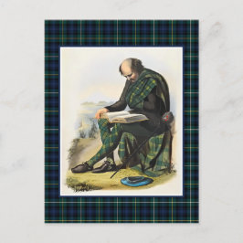Klan Campbell Vintage Illustration Tartan Ram Vykort