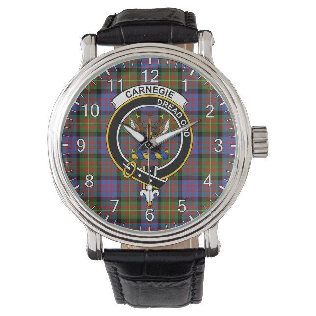 Klan Carnegie Ancient Tartan Badg Armbandsur (Framsida)