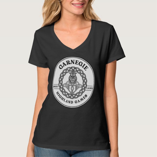 Klan Carnegie Scottish Thistle Highland Games T Shirt (Framsida)