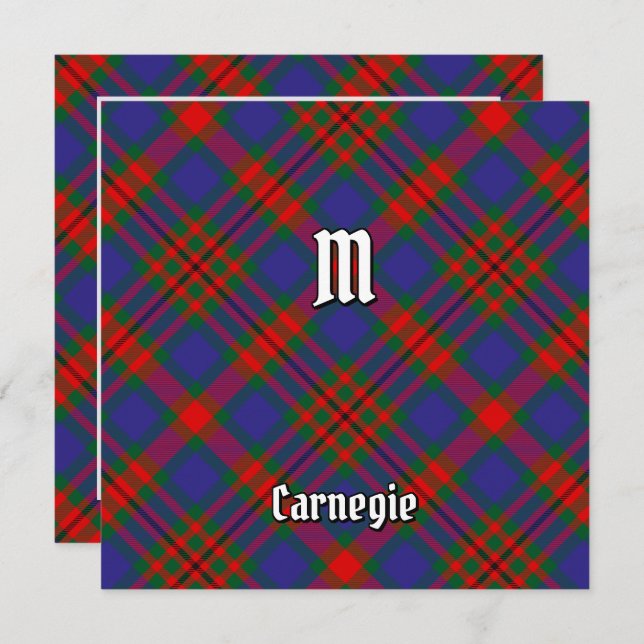 Klan Carnegie Tartan-inbjudan Inbjudningar (Fram/baksida)