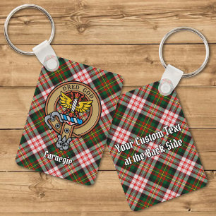 Klan Carnegie Vapensköld över Dress Tartan Nyckelring