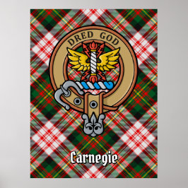 Klan Carnegie Vapensköld över Dress Tartan Poster