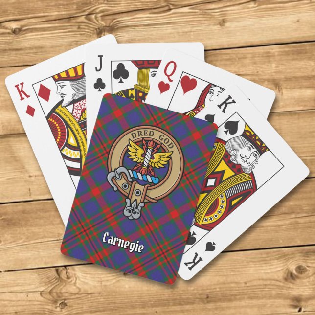 Klan Carnegie Vapensköld över Tartan Casinokort (Skapare uppladdad)