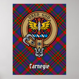 Klan Carnegie Vapensköld över Tartan Poster