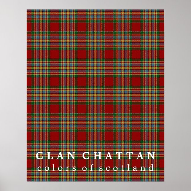 Klan Chattan Färg of Scotland Tartan Poster (Framsidan)
