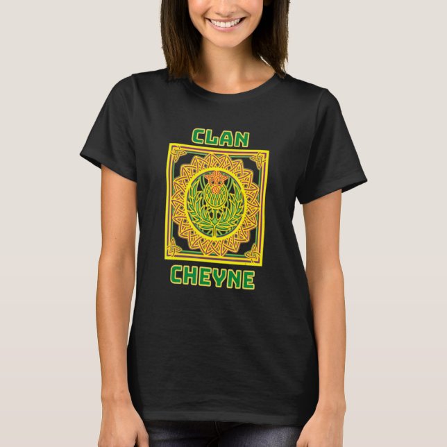 Klan Cheyne Scottish Thistle T Shirt (Framsida)