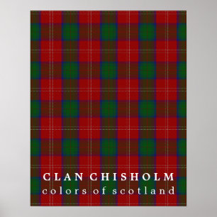 Klan Chisholm Färg of Scotland Tartan Poster
