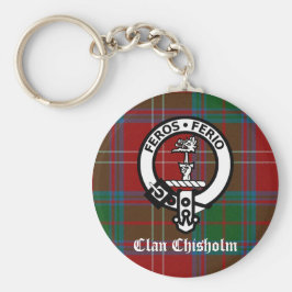 Klan Chisholm Tartan & Vapensköld Badge Nyckelring