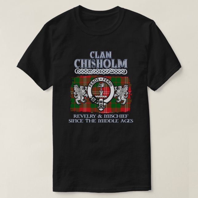Klan Chisholm vapensköld Scottish klans Scottish S T Shirt (Design framsida)