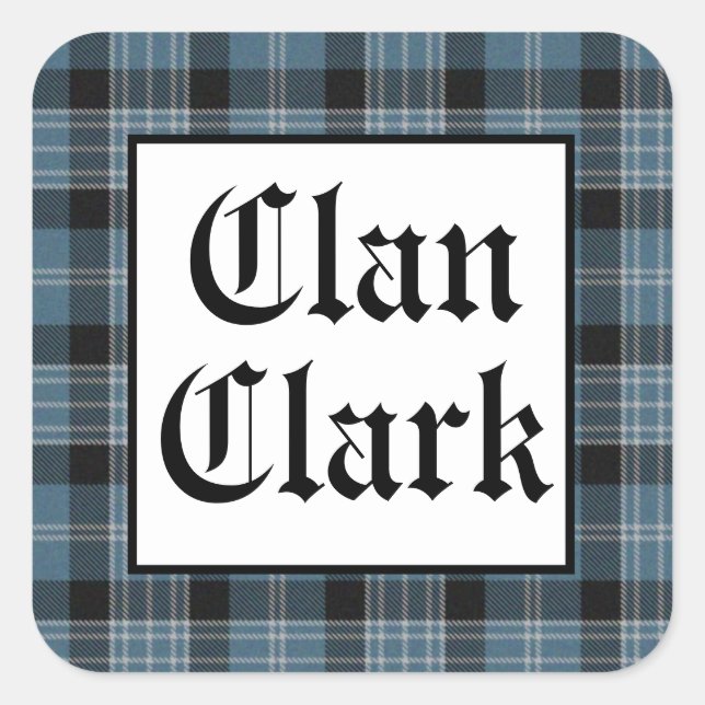 Klan Clark Tartan Fyrkantigt Klistermärke (Framsida)