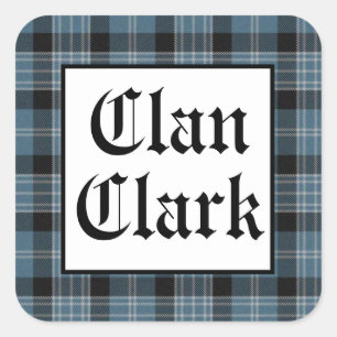 Klan Clark Tartan Fyrkantigt Klistermärke