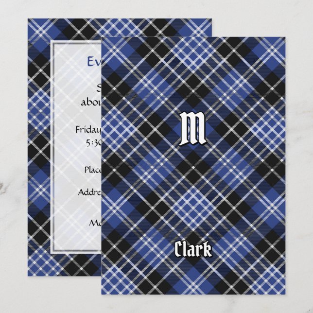 Klan Clark Tartan Inbjudningar (Fram/baksida)
