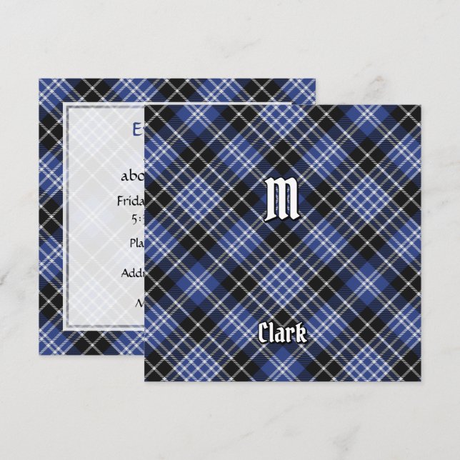 Klan Clark Tartan Inbjudningar (Fram/baksida)