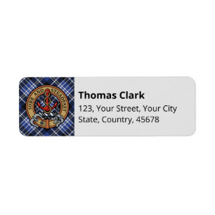 Klan Clark Tartan Returadress Etikett