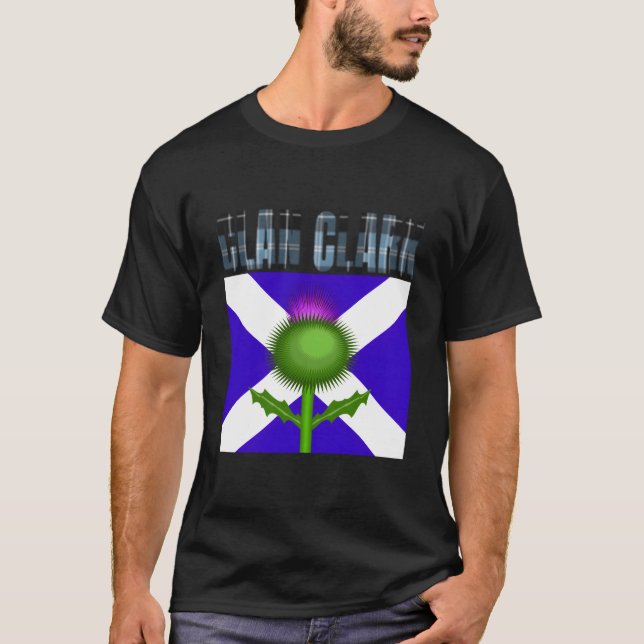 Klan Clark Tartan Scottish Family Namn Scotland Pr T Shirt (Framsida)