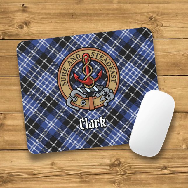 Klan Clark Vapensköld över Tartan Musmatta (Skapare uppladdad)
