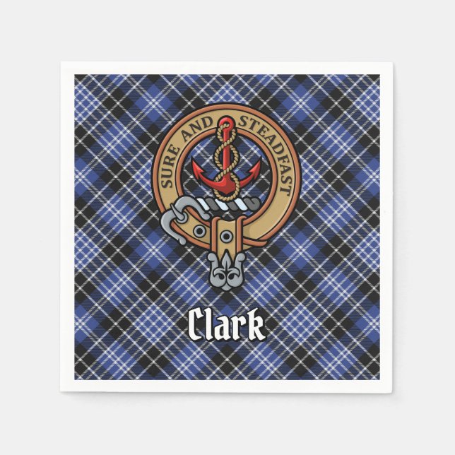 Klan Clark Vapensköld över Tartan Pappersservett (Framsidan)