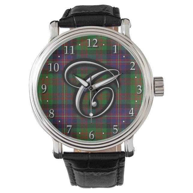 Klan Cochrane Cochran Brev C Monogram Tartan Armbandsur (Framsida)