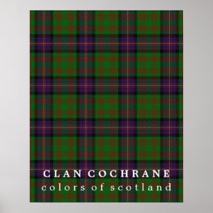 Klan Cochrane Färg of Scotland Tartan Poster