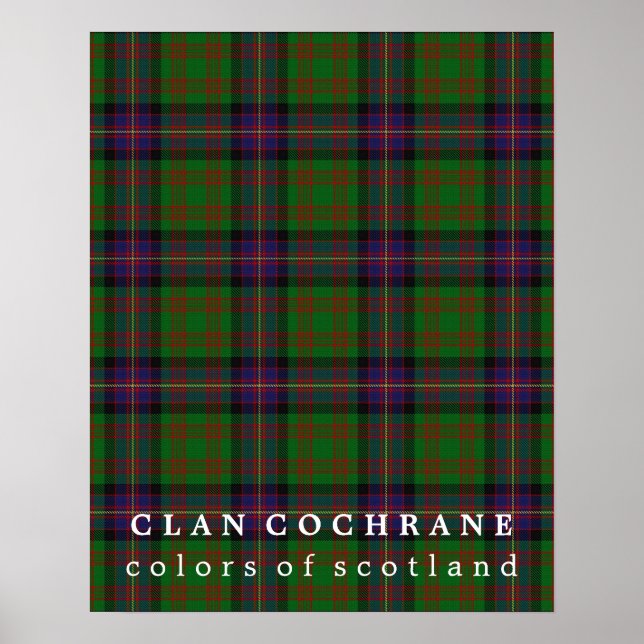 Klan Cochrane Färg of Scotland Tartan Poster (Framsidan)