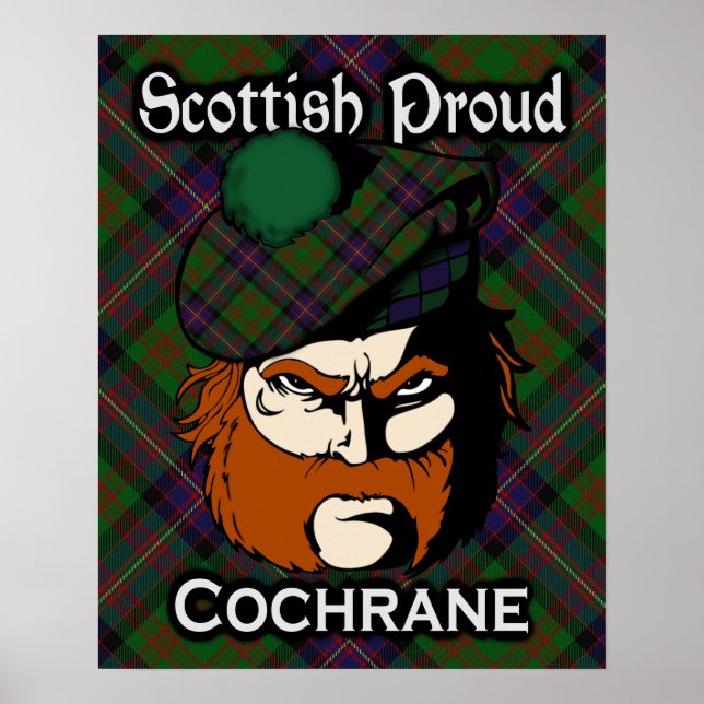 Klan Cochrane Scottish Tartan Poster (Framsidan)