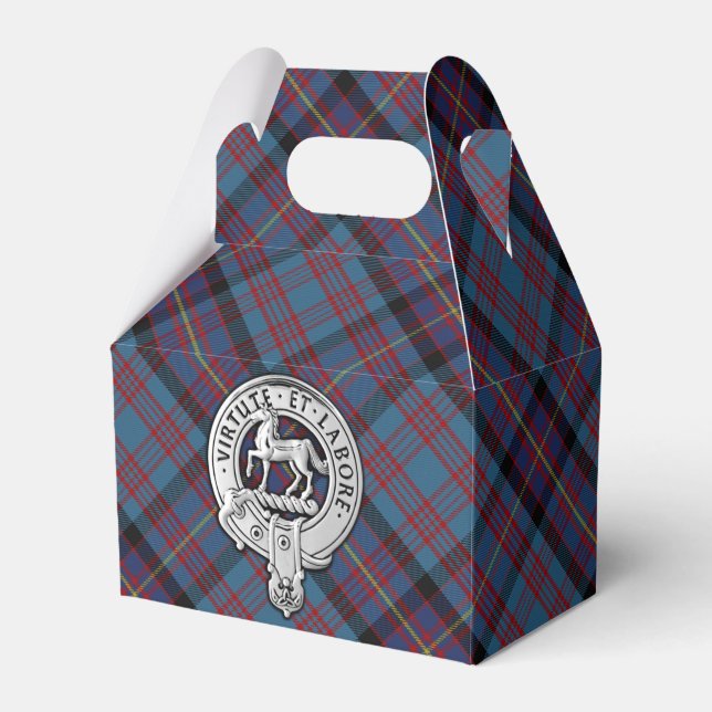 Klan Cochrane Vapensköld & Azure Tartan Presentaskar (Framsidan Sidan)