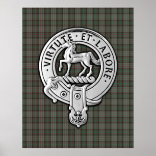Klan Cochrane Vapensköld & Hunting Tartan Poster