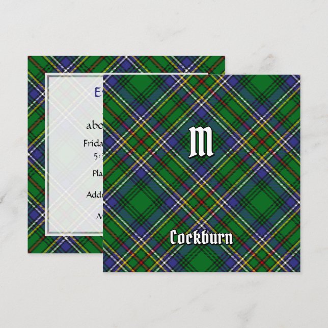 Klan Cockburn Tartan Inbjudningar (Fram/baksida)