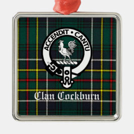 Klan Cockburn Vapensköld Badge och Tartan Julgransprydnad Metall