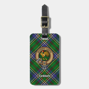 Klan Cockburn-Vapensköld över Tartan Bagagebricka